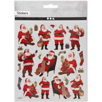 Creativ Company Stickers, klassieke kerstman, vel 15x16,5 cm, ca. 22 stuk, 1 vel - thumbnail