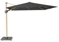 Zweefparasol Challenger T2 Premium 300x300 cm vervaagd zwart oak kleurig frame zonwering Platinum - Platinum - thumbnail