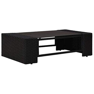 2-delige Loungeset poly rattan zwart - thumbnail