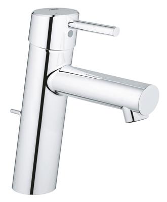 GROHE Concetto waterbesparende wastafelkraan medium met waste 28mm met temperatuurbegrenzer chroom 23450001 GROHE Concetto waterbesparende wastafelkraan medium met waste 28mm met temperatuurbegrenzer chroom 23450001