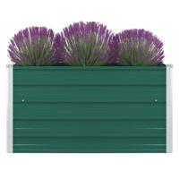 VidaXL Plantenbak verhoogd 100x100x45 cm gegalvaniseerd staal groen - thumbnail