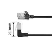 ACT DA4930 U/FTP CAT6A LSZH Slimline Patchkabel | RJ45 Connectoren Recht naar 90° Haaks Boven | Zwart | 15 cm - thumbnail