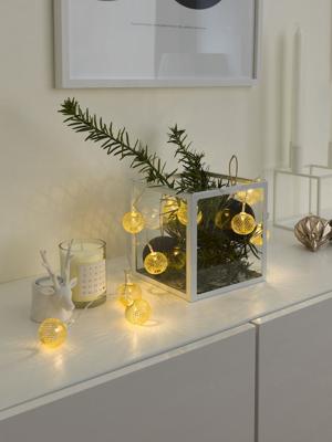 Konstsmide 3146-603 Motief lichtketting Sneeuwvlok Binnen werkt op batterijen Aantal lampen 10 Warmwit Verlichte lengte: 0.9 m