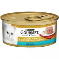 Gourmet Gold Hartig Torentje met tonijn natvoer kat (24x85 g) 2 trays (48 x 85 g) - thumbnail