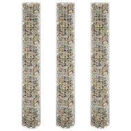 Gabion plantenbakken 3 st rond verhoogd 30x200 cm staal - thumbnail