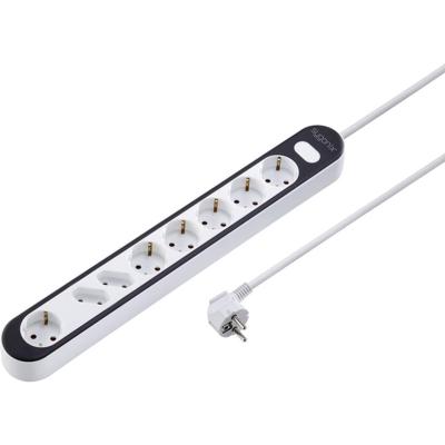 Sygonix SY-4538274 Stekkerdoos met schakelaar 8-voudig Wit, Zwart Randaarde stekker 1 stuk(s) Sygonix SY-4538274 Stekkerdoos met schakelaar 8-voudig Wit, Zwart Randaarde stekker 1 stuk(s)