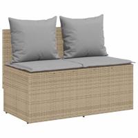 3-delige Tuinset met kussens poly rattan beige - thumbnail