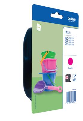 Inktcartridge Brother LC-221M rood Inktcartridge Brother LC-221M rood