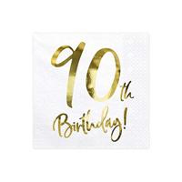 Servetten 90th Birthday Goud (20st) - thumbnail