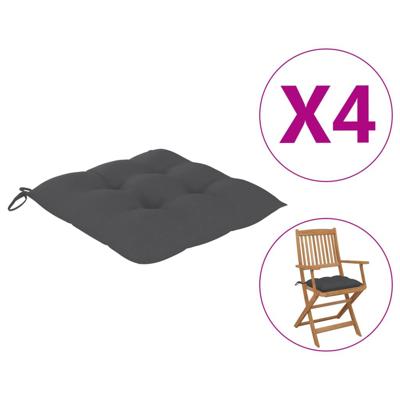 VidaXL Stoelkussens 4 st 40x40x7 cm oxford stof antracietkleurig