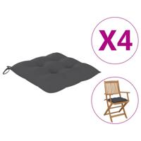 VidaXL Stoelkussens 4 st 40x40x7 cm oxford stof antracietkleurig - thumbnail