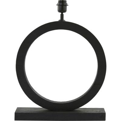 Light & Living Tafellamp 'Tinar' Mangohout, 55cm, kleur Mat Zwart (excl. kap)