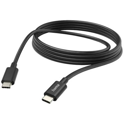 Hama 00201593 USB-laadkabel USB 2.0 USB-C stekker, USB-C stekker 3.00 m Zwart Torsievrij Hama 00201593 USB-laadkabel USB 2.0 USB-C stekker, USB-C stekker 3.00 m Zwart Torsievrij