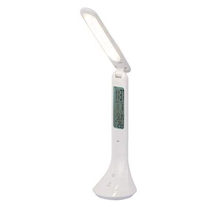Globo BureaulampTyrell wit met klok - 58329W