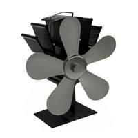 YL602 5-Blade hoge temperatuur metalen warmte aangedreven open haard kachel fan (grijs) - thumbnail