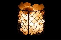 Verlichte decoratie DKD Home Decor Zout Zwart Oranje 15 W 17 x 17 x 17 cm - thumbnail