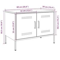 Tv-meubelen 2 st 68x39x50,5 cm staal roze - thumbnail