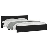Bedframe met hoofdeinde zwart 180x200 cm - thumbnail