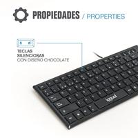 Toetsenbord iggual Teclado USB compacto TKL Slim TKL-USB negro Zwart - thumbnail