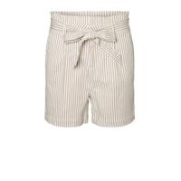 VERO MODA gestreepte high waist wide leg bermuda wit/beige - thumbnail
