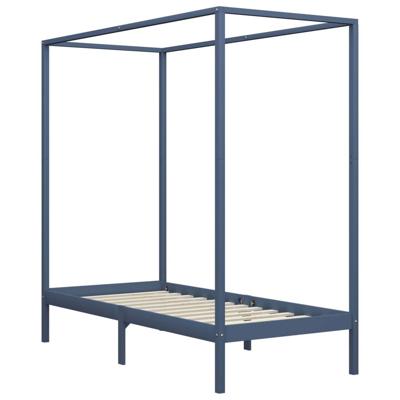 Hemelbedframe massief grenenhout grijs 90x200 cm Hemelbedframe massief grenenhout grijs 90x200 cm