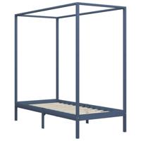 Hemelbedframe massief grenenhout grijs 90x200 cm - thumbnail