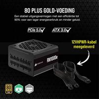 Corsair RM1000e 1000W voeding 6x PCIe, Kabelmanagement - thumbnail