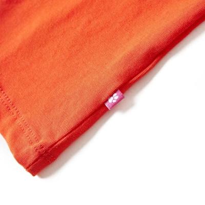 Kindershirt met lange mouwen vogelprint 140 donkeroranje - thumbnail