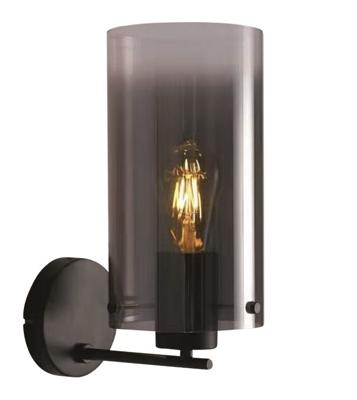 Freelight Wandlamp Ventotto H 33 cm rook glas zwart