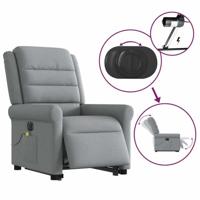 Sta-op-massagestoel elektrisch verstelbaar stof lichtgrijs - thumbnail