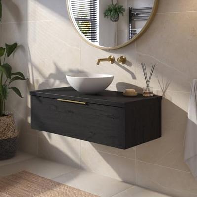 Ben Engraved Line afdekset voor inbouw wastafelkraan geborsteld messing pvd-coating