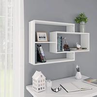 VidaXL Wandschappen 104x20x58,5 cm bewerkt hout wit - thumbnail