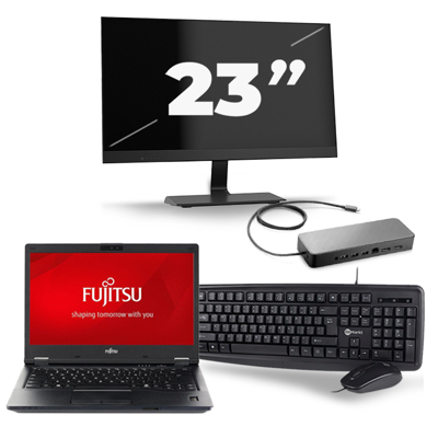 Fujitsu LifeBook E548 - Intel Core i5-8e Generatie - 14 inch - 16GB RAM - 256GB SSD - Windows 11 + 1x 23 inch Monitor