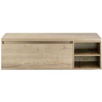 Frozen Badmeubelset 140 cm - Greeplijst in Kleur - Wastafel Regaalkast met Bovenblad Natuur Eiken - thumbnail