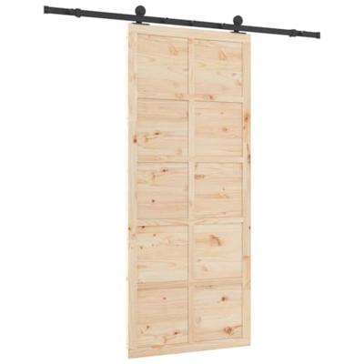 Schuifdeur Bruin 90 x 208 cm Massief grenenhout