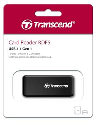 Transcend RDF5K Externe geheugenkaartlezer USB-A 3.2 Gen 1 Zwart - thumbnail