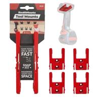 StealthMounts TM-MW18-RED-4 Machinehouder voor Milwaukee M18 | Rood | 4-pack - TM-MW18-RED-4 - thumbnail