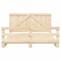 Bedframe met hoofdbord massief grenenhout 200x200 cm - thumbnail