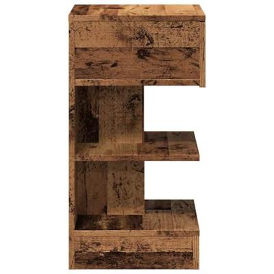 Nachtkastjes 2 st 40x35x65 cm bewerkt hout oud houtkleurig