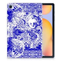 Tablet BackCover Samsung Galaxy Tab S6 Lite | S6 Lite (2022) Angel Skull Blauw - thumbnail