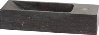Saqu Nature Collection Fontein smal 1 kraangat rechts 38x14x8 cm Hardstenen Zwart - thumbnail