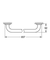 Grohe Essentials wandgreep 60 cm. recht Chroom - thumbnail