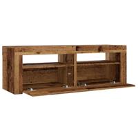 Tv-meubel met LED 120x35x40 cm bewerkt hout oud hout - thumbnail