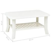Salontafel 90x60x46 cm kunststof wit - thumbnail