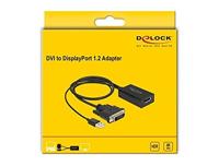 Delock Adapter DVI stekker naar DisplayPort 1.2 bus zwart 4K 50 cm - thumbnail