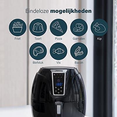 Princess 01.182021.01.001 Airfryer 1400 W Met display, Anti-aanbaklaag, Timerfunctie Zwart - thumbnail