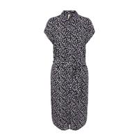 PIECES blousejurk NYA met all over print en ceintuur paars/zwart - thumbnail