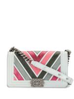 Chanel Pre-Owned medium chevron quilt Boy shoulder bag - Blue - thumbnail