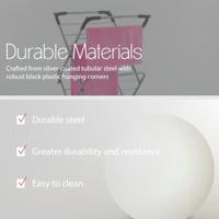 Tomado Metaltex Concerto Droogrek 14 meter Zilver met Haakjes voor kledinghangers - thumbnail