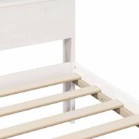 Bedframe met hoofdeinde Wit 150 x 200 cm Massief grenenhout - thumbnail